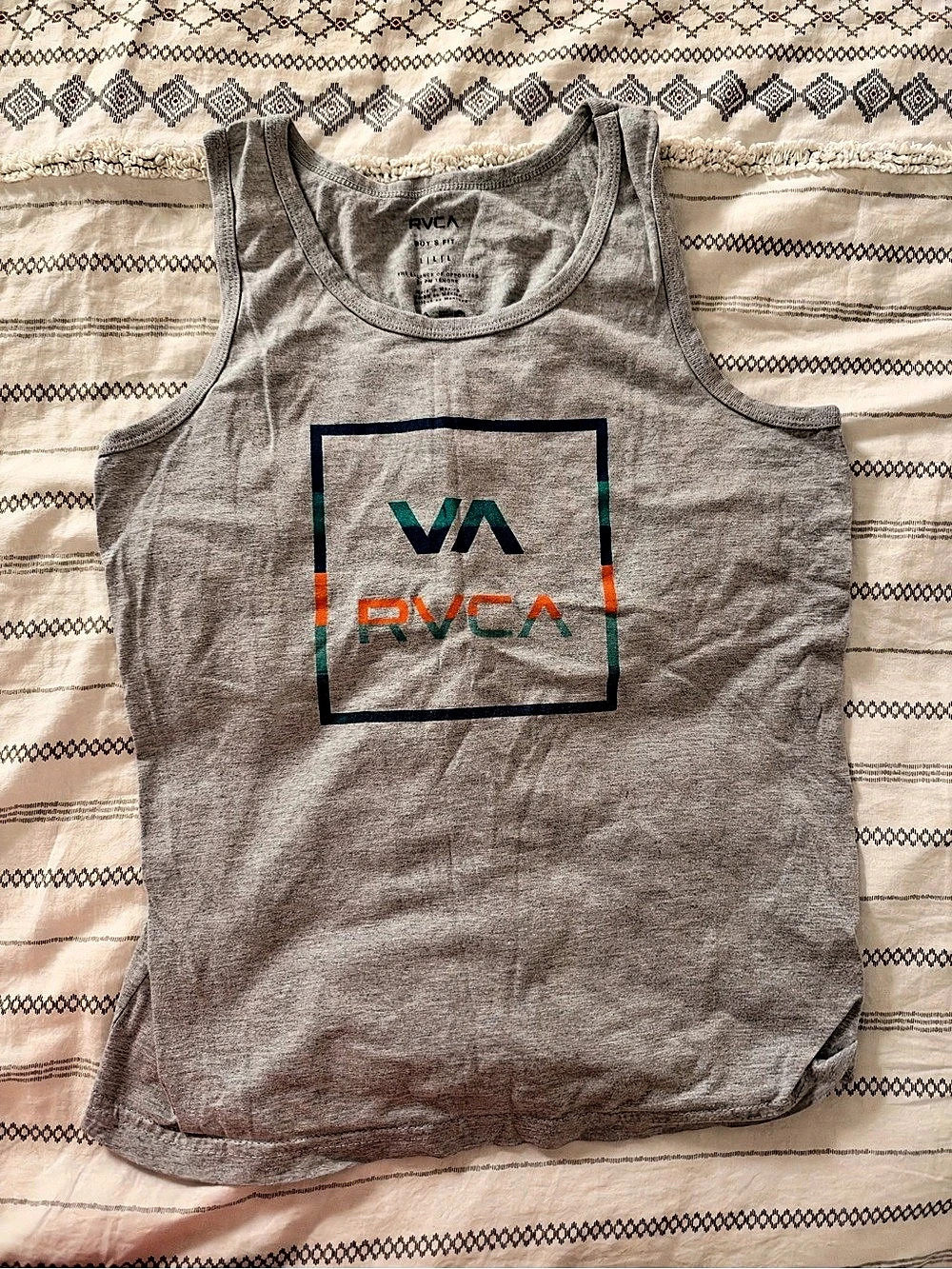 RVCA Tank Top Gray Boys Large